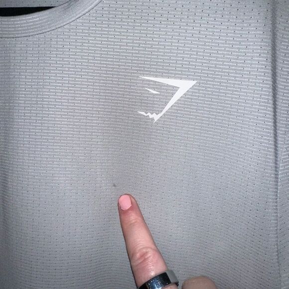 Gymshark Men’s Lightweight Light Gray Short Sleeve XL STAIN REPAIRED - Picture 4 of 12